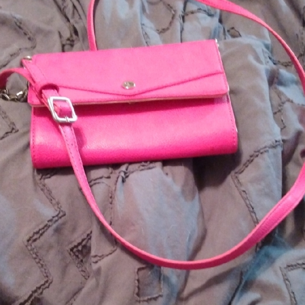 Nine West Bright Pink Crossbody Wallet Purse
